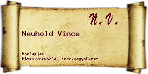 Neuhold Vince névjegykártya